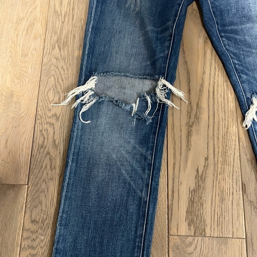 MADEWELL The Slim Boyfriend Jean, Size 25, Light Wash, Distressed Denim - Picture 2 of 4
